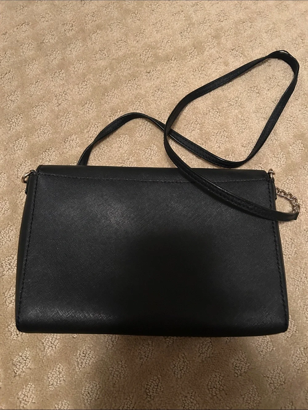 kate spade Black Leather Crossbody with Gold-Tone Accents